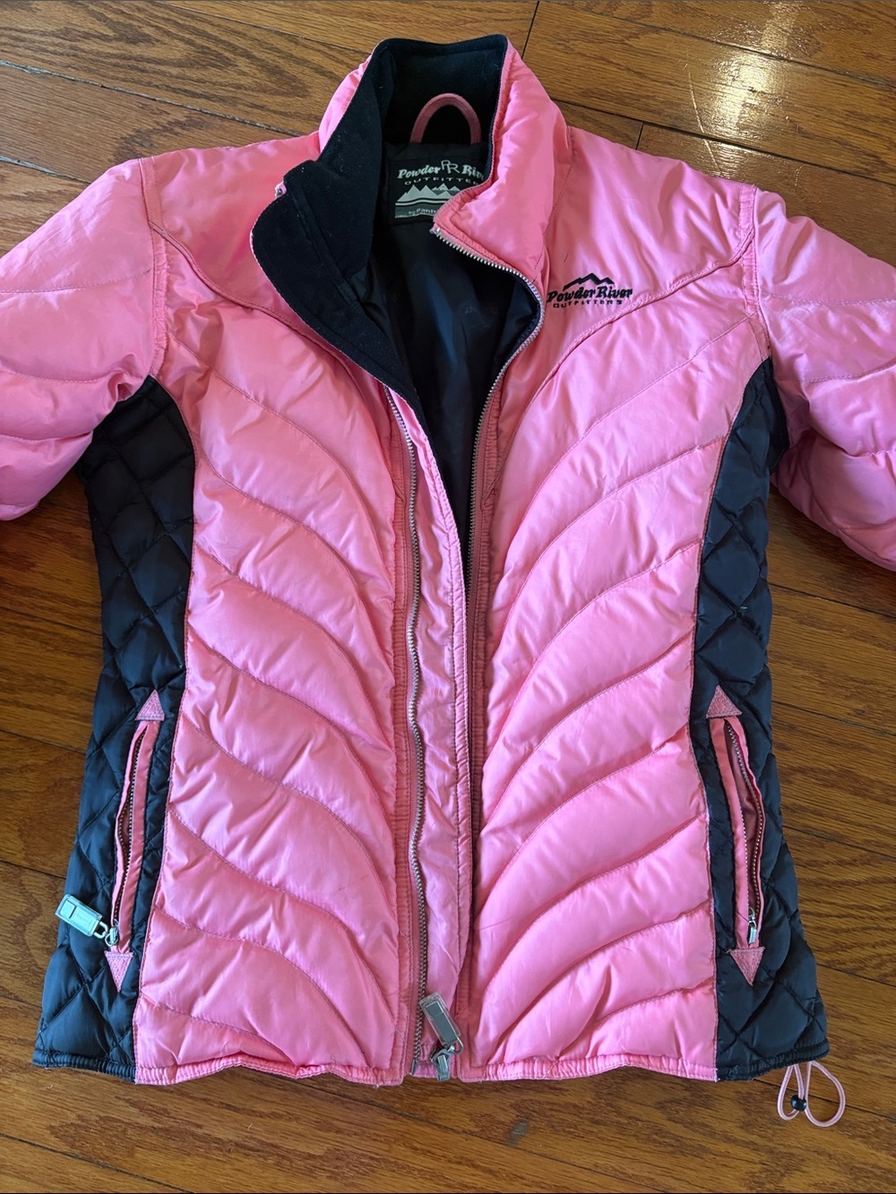 Powder River Pink & Black Quilted Women's Puffer Jacket